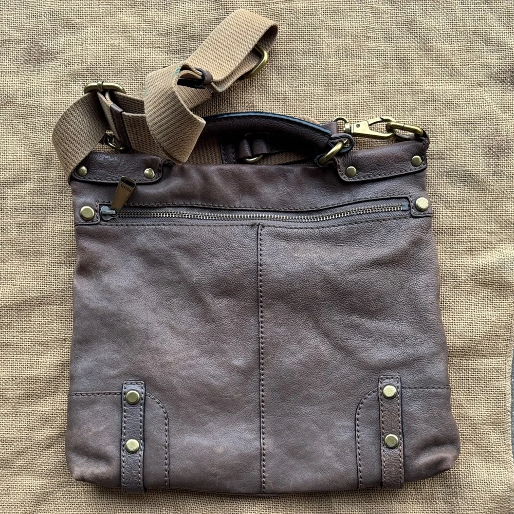 Fossil Rare Emily Crossbody Leather Bag Messenger Brown